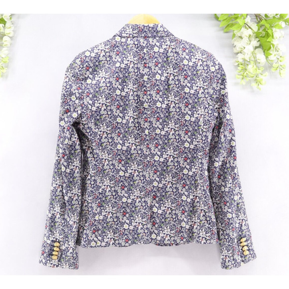 J. Crew Liberty London Women's Blazer June's Meadow Floral Schoolboy Sz 4 - Picture 2 of 10